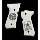 Beretta 92 Scrimshaw Ivory Polymer - Army insignia